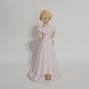 Growing Up Birthday Girls Porcelain Figurine Blonde 13 Years Old 80s Collectible